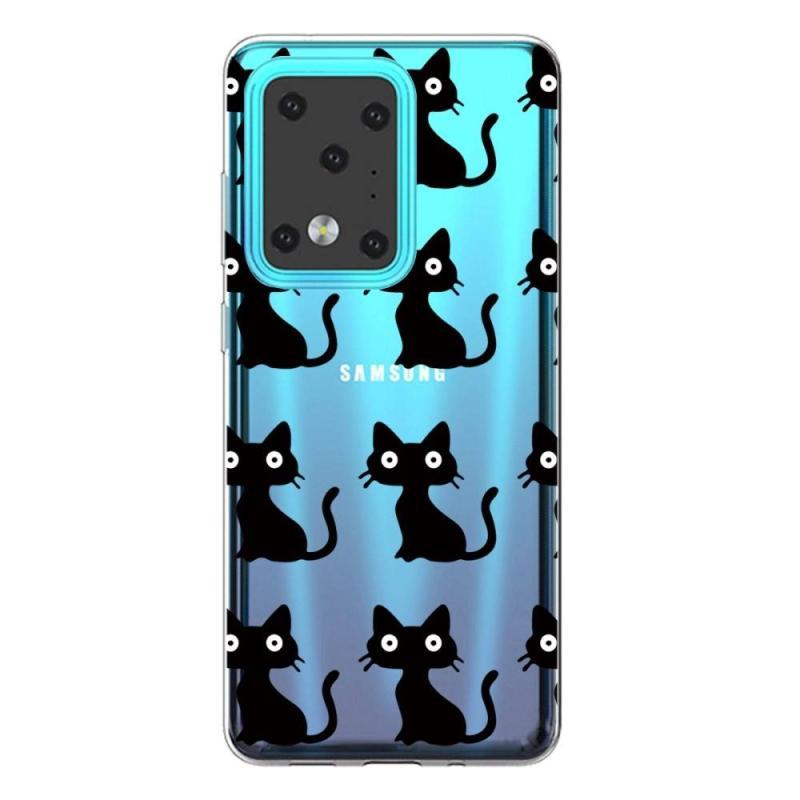 Samsung Galaxy S20 Ultra Gummi Cover - Sort Kat
