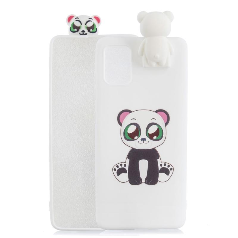 Samsung Galaxy S20 Plus Gummi Cover med Hvid Panda 3D Figur
