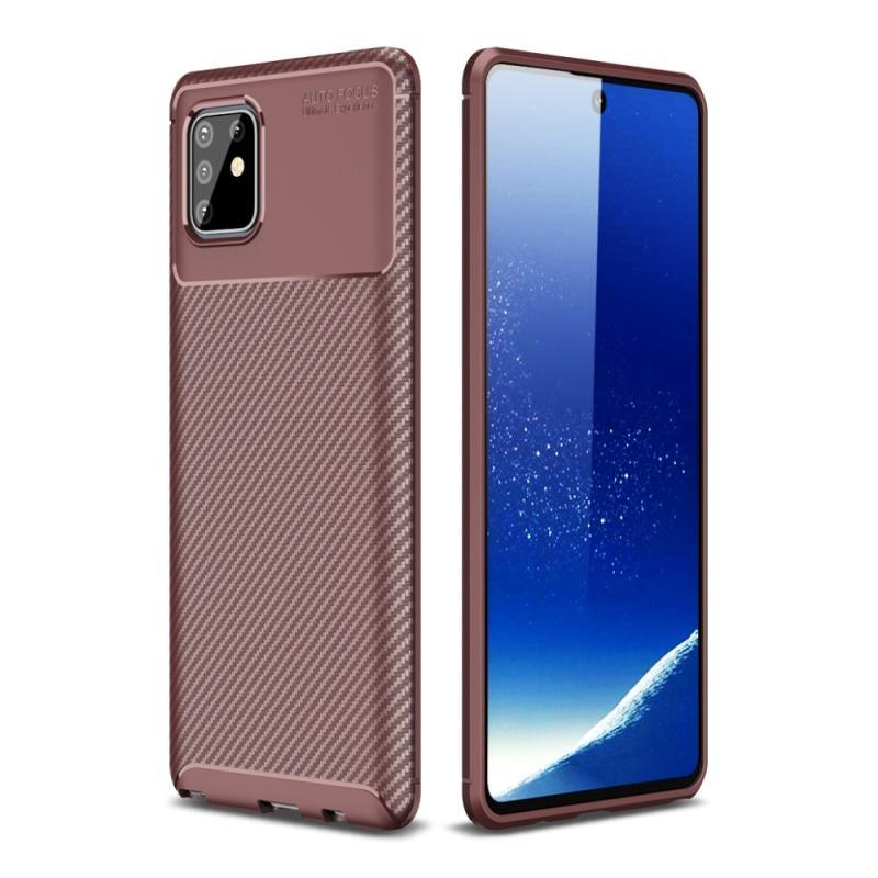 Samsung Galaxy Note 10 Lite Gummi Cover - Brun Børstet Design
