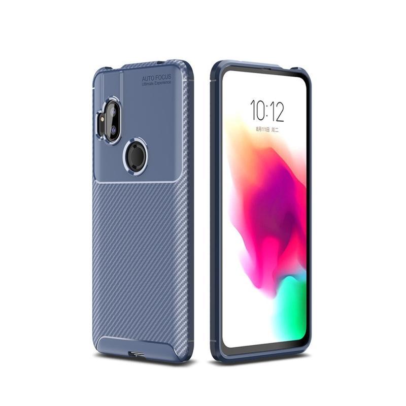 Motorola One Hyper Gummi Cover - Børstet Blå Design